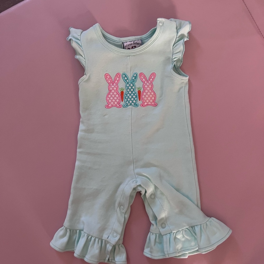 6 Mo Baby Girl Easter Bunny Spring Romper